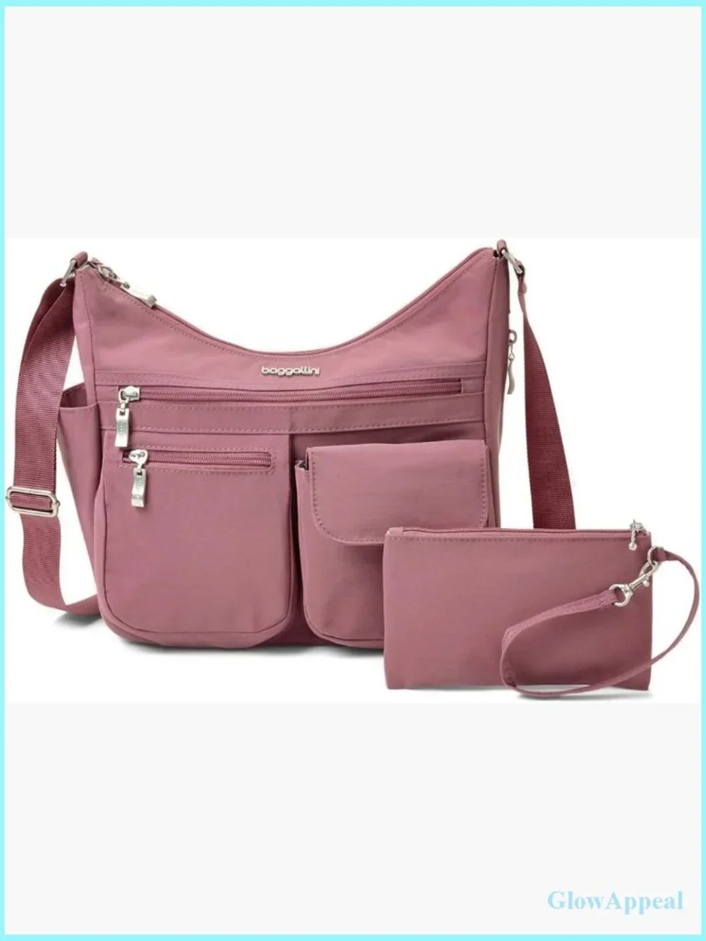 Lightweight Water-Resistant Nylon Hobo Crossbody Bag with RFID